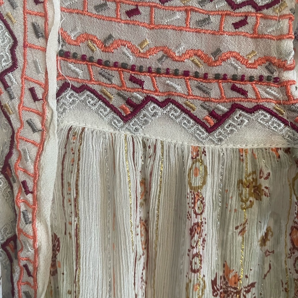 Free People Embroidery & Sparkle Boho Dress size medium - Picture 6 of 9